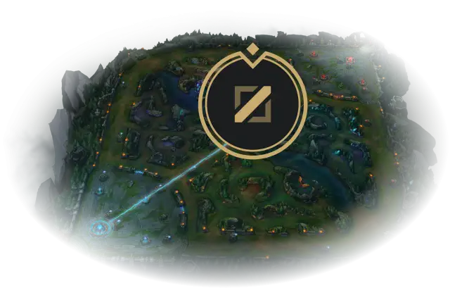 Mapa gry League of Legends z logo gry.