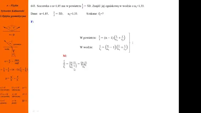 Jak obliczyć zdolność skupiającą soczewki? Wzór i przykłady