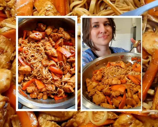 Domowy fast food: makaron po chińsku z kurczakiem w kwadrans