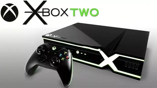 Kiedy nowy Xbox, konsola Xbox Two z kontrolerem, świeci na zielono.