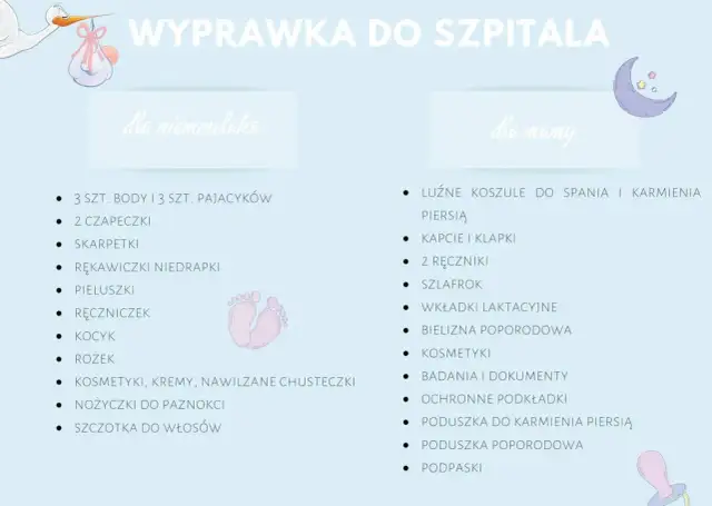 Rzeczy do szpitala dla mamy - Kompletna lista na poród i połóg