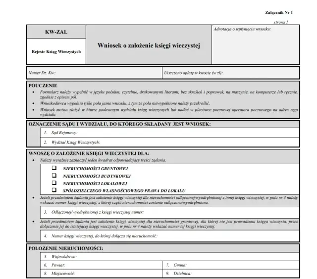 Jak założyć księgę wieczystą na mieszkanie spółdzielcze własnościowe - krok po kroku