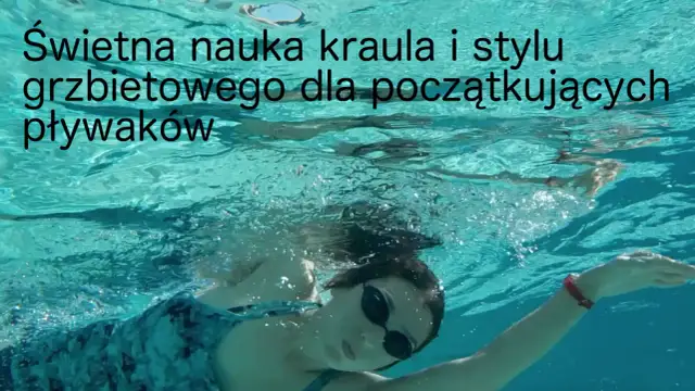 Kobieta w okularach pływackich uczy się kraula. Świetna nauka kraula i stylu grzbietowego dla początkujących pływaków.