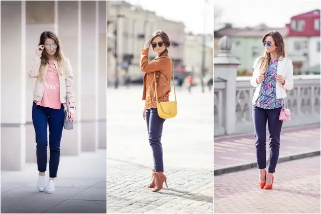 Jaką bluzkę do granatowych spodni wybrać, aby wyglądać świetnie?