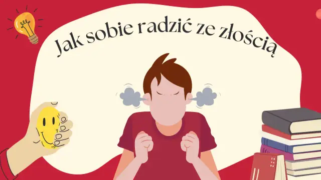 Chłopiec zły, dymi mu z uszu. Jak rozładować złość? Pomaga uśmiechnięta buźka i książki.