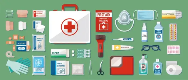 Do czego służą elementy wyposażenia apteczki w nagłych wypadkach?