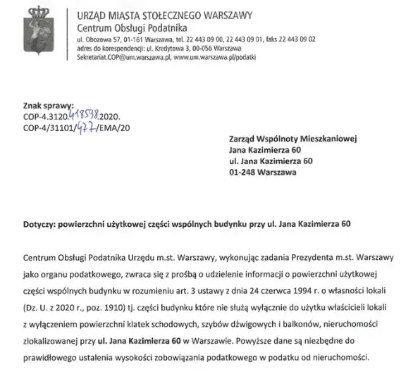 Gdzie znaleźć powierzchnię użytkową części wspólnych budynku?