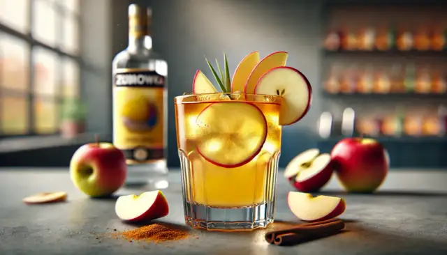 Szarlotka drink przepis: orzeźwiający koktajl z jabłek, cynamonu i Żubrówki. Idealny na jesienne wieczory.