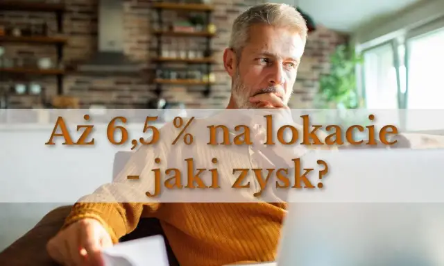 Mężczyzna zastanawia się, jak działa lokata 3 miesięczna z oprocentowaniem 6,5%.