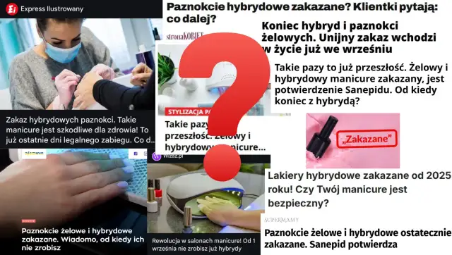 Czy pod żel daje się bazę? Nagłówki informują o zakazie hybryd i paznokci żelowych.