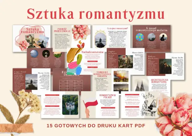 Sztuka romantyzmu: podróż przez emocje, techniki mistrzów, symbolika obrazów, romantyzm w Polsce. Ukazuje ludowość w romantyzmie.