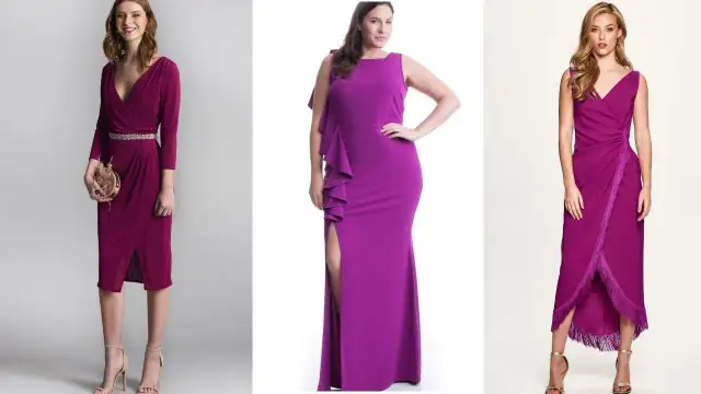 Con qué combinar un vestido morado para lucir espectacular y elegante