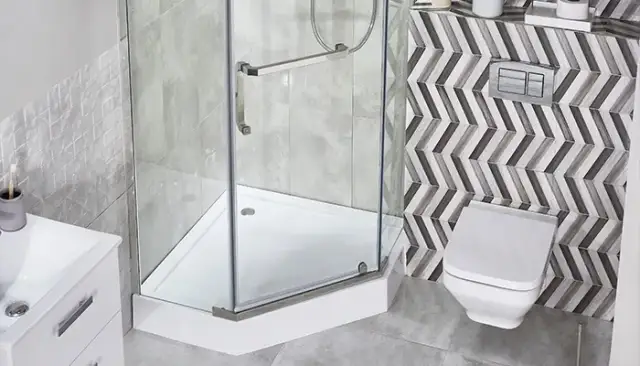 Brodzik pięciokątny konglomerat – trwałe rozwiązanie do nowoczesnej łazienki