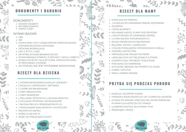 Torba do szpitala: lista rzeczy na poród i dla noworodka