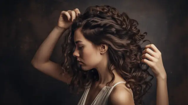 Fryzury kręcone do ramion - cieniowane włosy kręcone