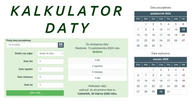 Ile to miesięcy między datami? Prosty kalkulator online bez rejestracji