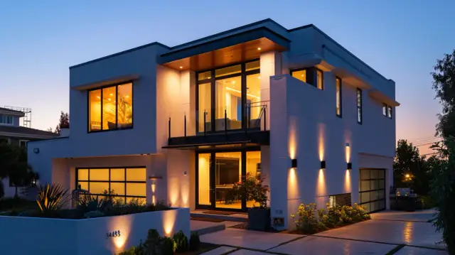 Oświetlenie z energii słonecznej lampy solarne na elewację