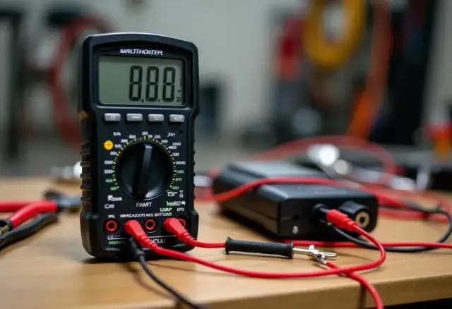 Co wskazuje amperomierz na prostowniku i jak to wpłynie na ładowanie?