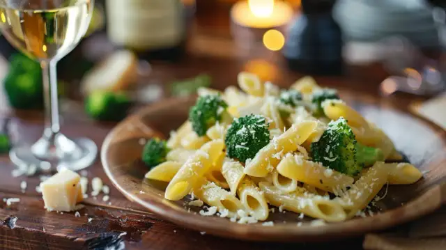 Makaron z sosem serowym i brokułami - pomysł na szybki obiad