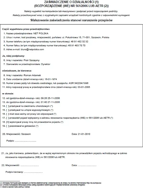 Jak uniknąć błędów wypełniając zaświadczenie o działalności kierowcy – krok po kroku