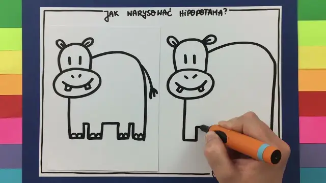 Jak narysować hipopotama w prosty sposób - krok po kroku i porady