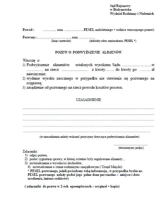Jak napisać pozew o podwyższenie alimentów? Skuteczne kroki