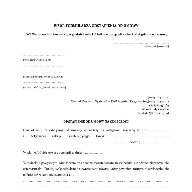Jak szybko i bezpiecznie wypełnić formularz odstąpienia od umowy krok po kroku