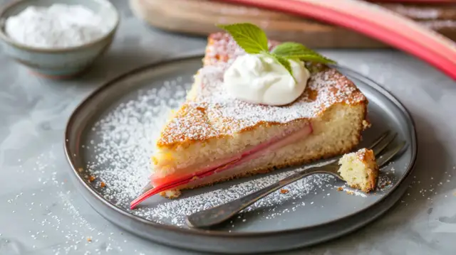 Ciasto z rabarbarem fit - Zdrowe i lekkie ciasto z rabarbarem bez cukru