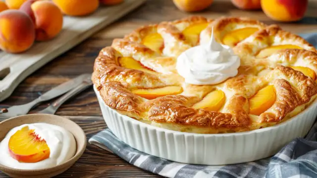 Ciasto drożdżowe z brzoskwiniami - Wilgotne i pyszne ciasto jogurtowe