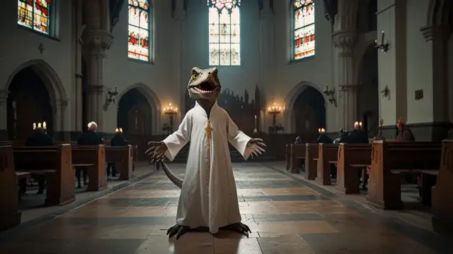 Velocipastor: Czemu film o księdzu-dinozaurze stał się kultowy?