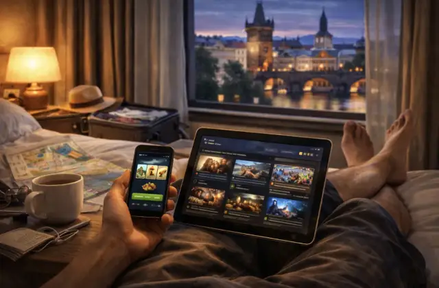 Cyfrowa rozrywka w podróży: co wybierają turyści podczas wieczornego odpoczynku