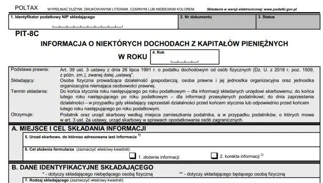 PIT-8C: Jak prawidłowo rozliczyć dochody kapitałowe? Poradnik