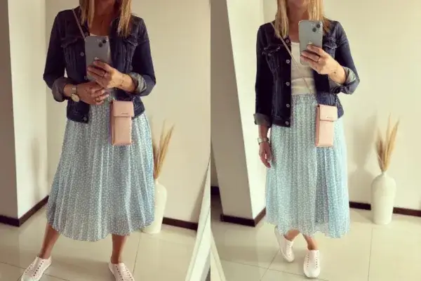 Stylizacje z niebieską spódnicą: modne outfity na każdą okazję