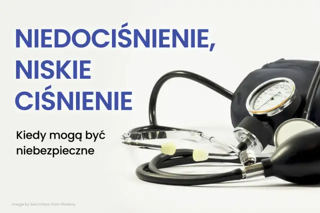 Niedociśnienie, niskie ciśnienie. Ciśnieniomierz i stetoskop przypominają, kiedy hipotensja może być niebezpieczna.