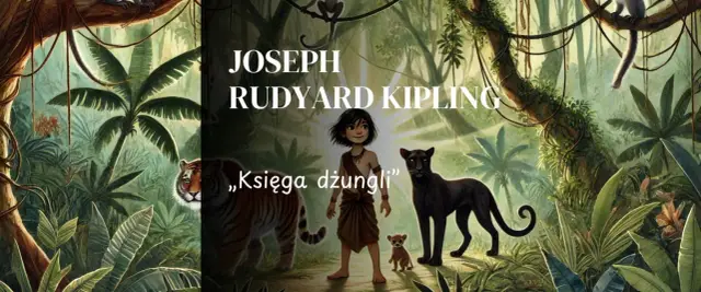 Kaa, wąż z Księgi Dżungli, towarzyszy Mowgliemu, Bagheera i Shere Khan w gęstej dżungli.
