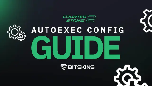 Poradnik autoexec config do Counter-Strike 2. Zębatki symbolizują ustawienia gry.