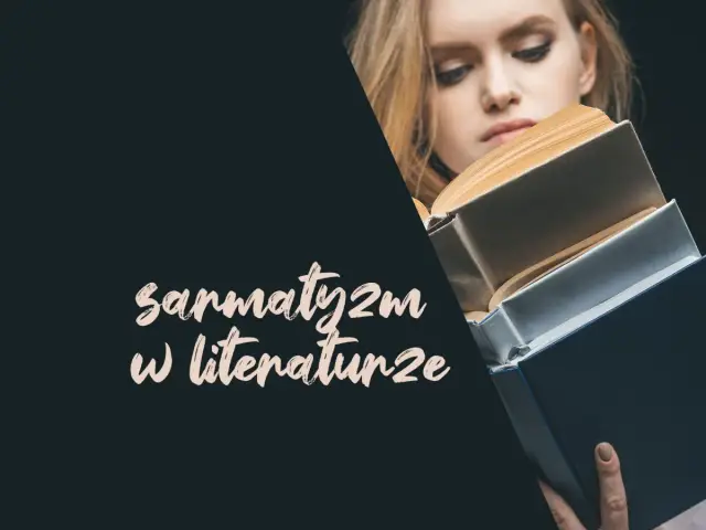 Młoda kobieta z uwagą studiuje książkę, odkrywając tajniki sarmatyzmu w literaturze.