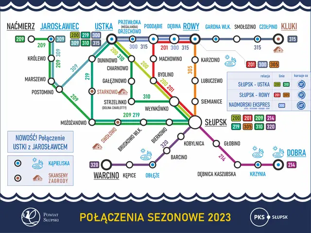 Mapa połączeń autobusowych PKS Słupsk. Sprawdź, jak dojechać do Jarosławca autobusem, korzystając z linii 200, 209, 300, 309, 310, 315.