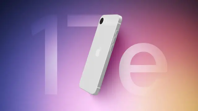 Biały iPhone z logo Apple na tle gradientu. Obok widnieje duża, półprzezroczysta cyfra "17", sugerująca premierę iOS 17.