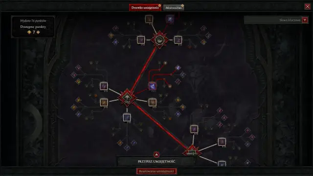 Drzewko umiejętności w Diablo 4 endgame. Gracze planują rozwój postaci, wydając punkty na potężne zdolności, by pokonać demony Sanktuarium.