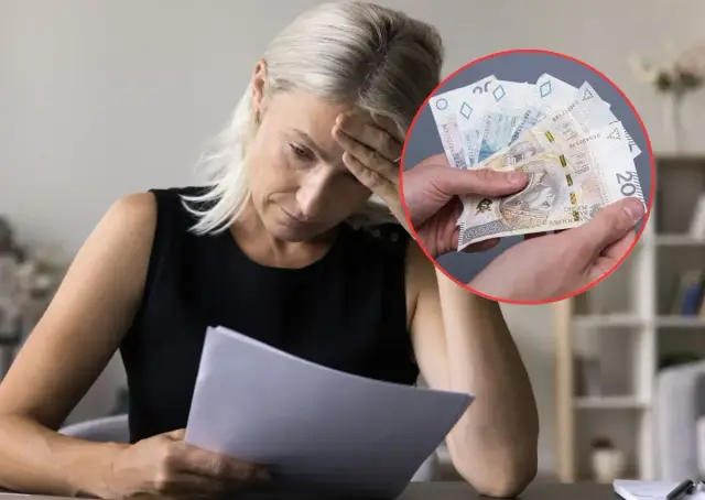 Zatrudnienie osoby skazanej z prawomocnym wyrokiem a zaświadczenie o niekaralności. Kobieta zmartwiona trzyma dokumenty, w tle ręka z pieniędzmi.