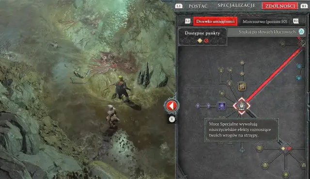 Drzewko umiejętności w Diablo 4, gdzie gracze rozwijają moce specjalne, by siać zniszczenie.