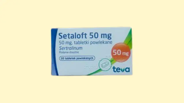 Opakowanie leku Setaloft 50 mg, zawierające 30 tabletek powlekanych. Sprawdź aktualną setaloft cena.
