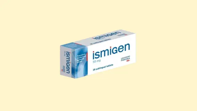 Opakowanie leku Ismigen 50 mg, zawierające 30 tabletek podjęzykowych.