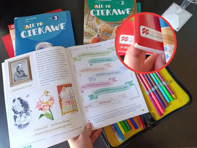 Darmowe podręczniki do której klasy? Zeszyty ćwiczeń "Ale to ciekawe" dla klasy 1 i 2, z ilustracjami baśni Andersena.