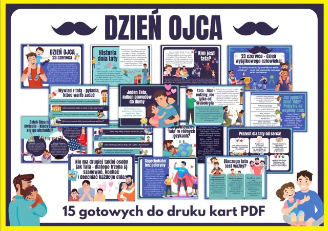 Dzień Ojca kiedy? 23 czerwca to święto, które celebruje wyjątkowego człowieka. Podziwiaj ilustracje i teksty o roli taty.