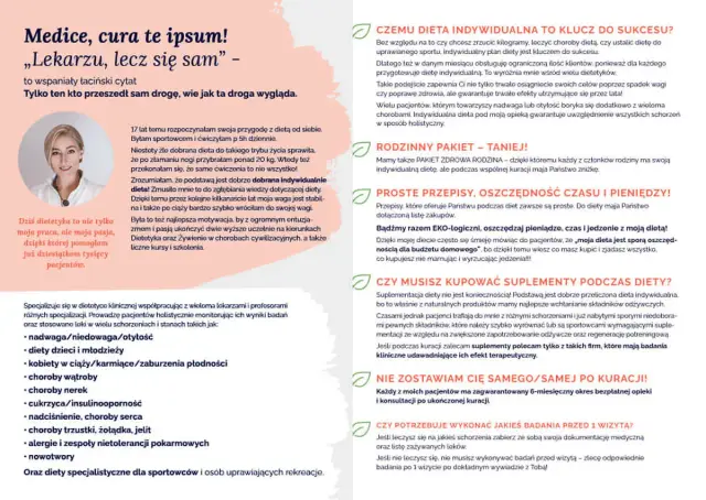 Specjalistka od dietetyki klinicznej pomaga pacjentom z różnymi schorzeniami. Indywidualne plany żywieniowe to klucz do sukcesu.
