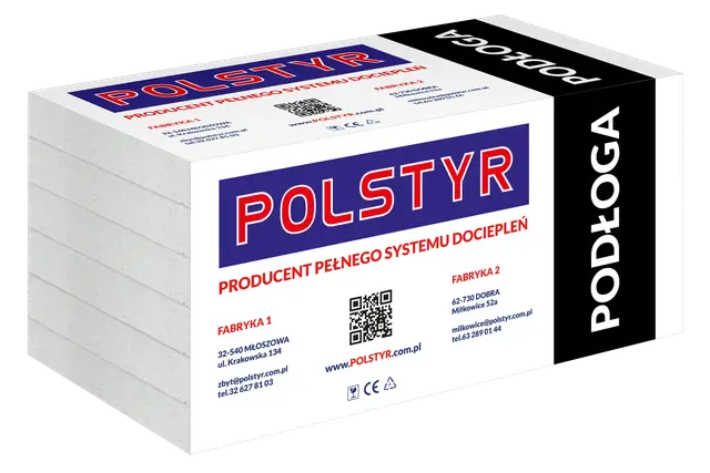Opakowanie styropianu do podłogówki Polstyr. Producent pełnego systemu dociepleń.