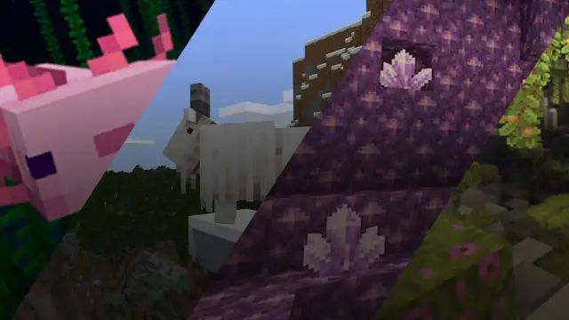 Uroczy aksolotl, koza na szczycie góry i fioletowe kryształy ametystu – to wszystko w świecie Minecraft 1.17.