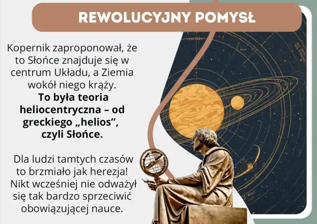 Mikołaj Kopernik, ciekawostki o jego teorii heliocentrycznej. Słońce w centrum, Ziemia krąży. Dla ludzi tamtych czasów to była herezja!